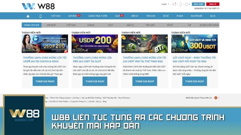 W88 khuyến mãi hấp dẫn
