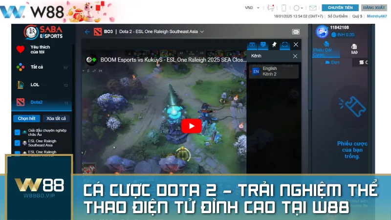 Cá cược DOTA 2 – Trải nghiệm thể thao điện tử đỉnh cao tại W88