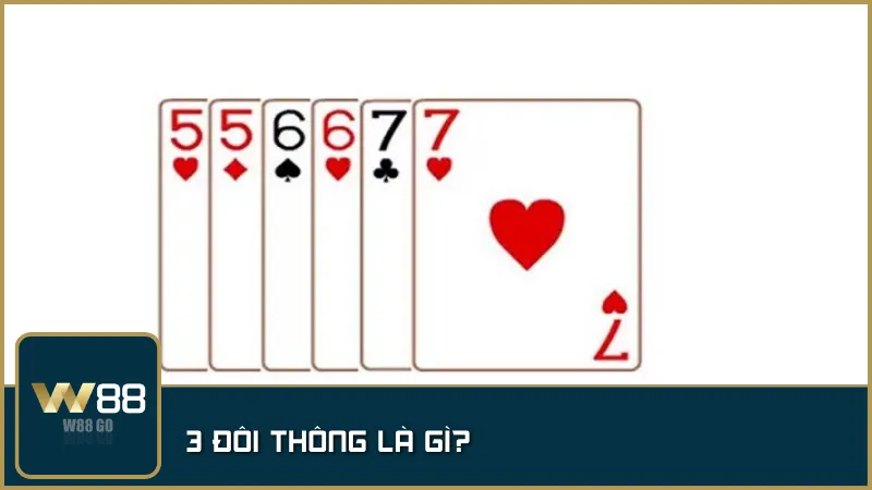 Ví dụ minh họa 3 đôi thông: ba cặp bài liên tiếp giúp bạn tạo thế áp đảo trong Tiến Lên Miền Nam.